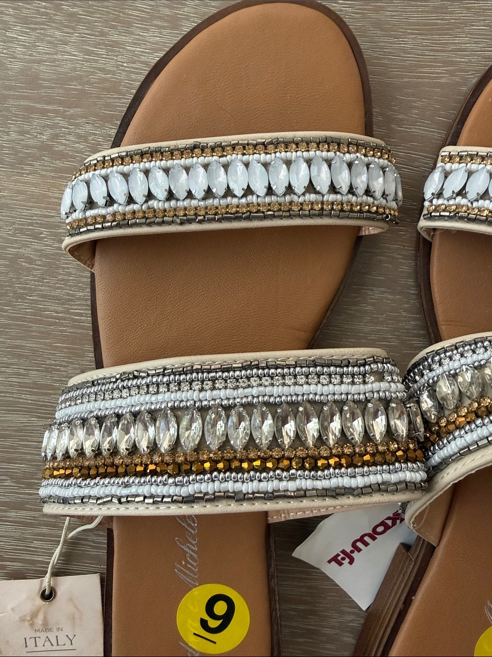 NWT Beaded Double Strap Sandals | W9 - Picture 2 of 5